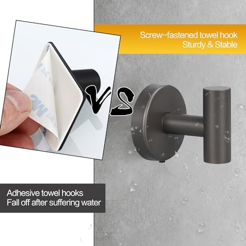 MDVora 2-Pack White Towel Hooks Space-Saving Wall-Mounted Design