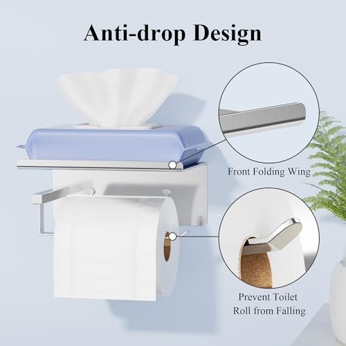 Self-Adhesive Toilet Paper Roll Holder - Wall Mount for Bathroom