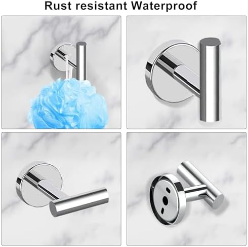 10-Piece Chrome Bathroom Accessories Set 24 Towel Bar More