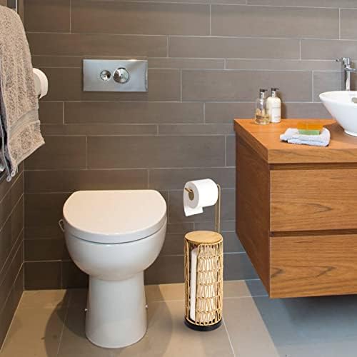 Trongee Freestanding Toilet Paper Holder with Storage