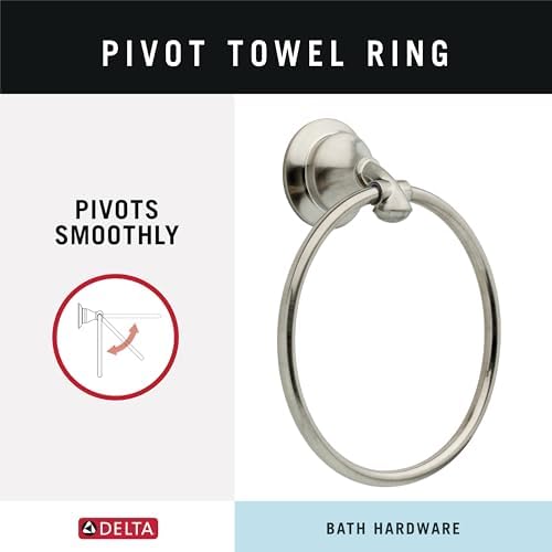 Delta Faucet 79446-SS Linden Towel Ring Perfect Brilliance Stainless Steel