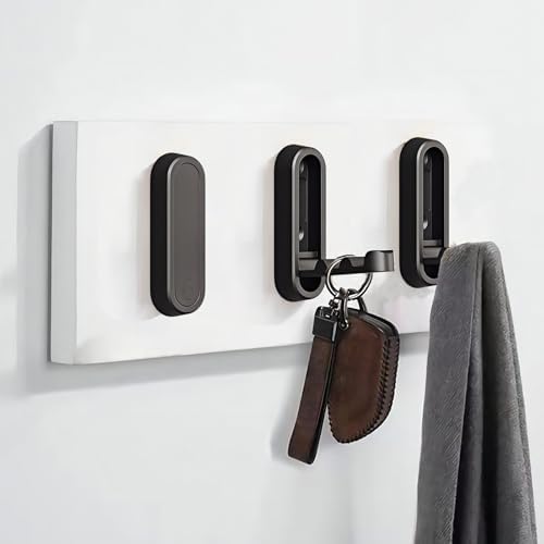 Matte Black Foldable Towel Hooks for Bathroom 2 Pack