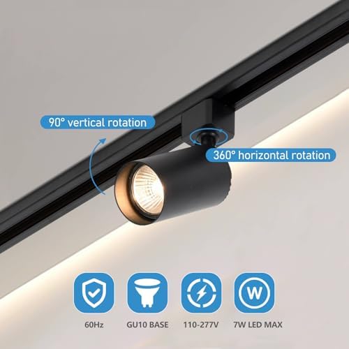 Hiiglxii 4-Light LED Track Lighting Kit for Ceiling Spot Lights
