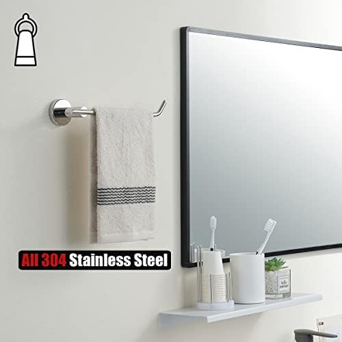 JQK Chrome Towel Ring 9-Inch Polished Stainless Steel Bar Holder