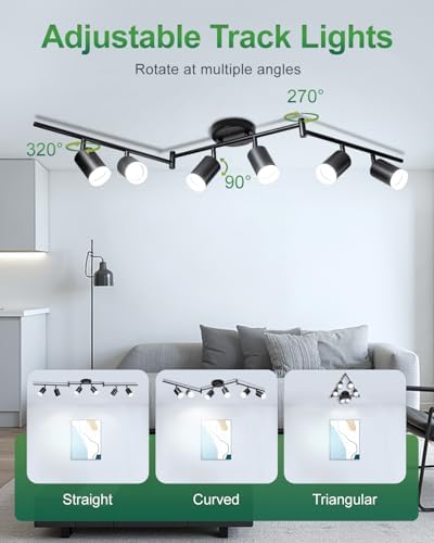 6-Way Track Lighting Kit for Modern Home