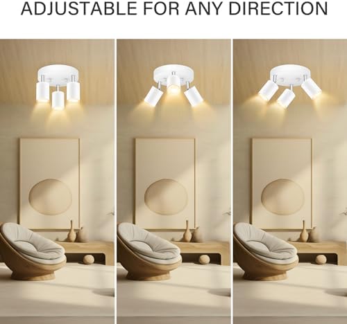 BoostArea LED 3 Light Track Lighting Kit with Rotatable Heads