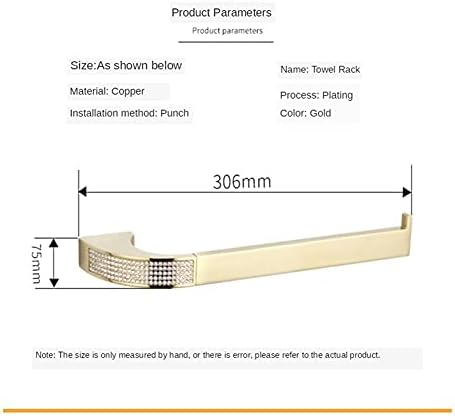 Beautiful Copper Crystal Towel Rail Long-Lasting Bathroom Towel Holder