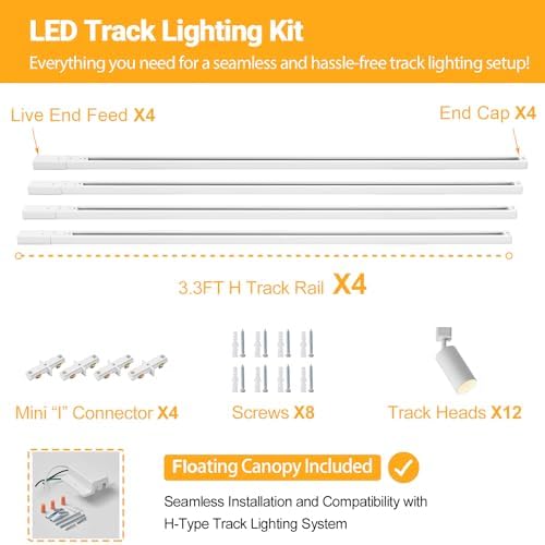 12-Light GU10 Track Lighting Kit with Modern Design