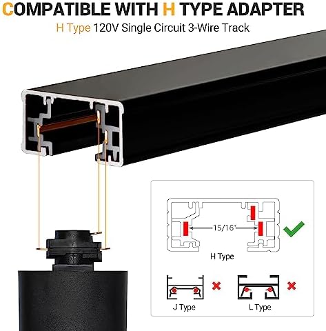 VANOOPEE H Track Lighting Rails Kit Durable Easy to Install