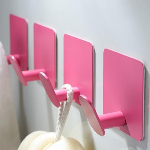 BLTekids 4-Pack Cute Wall Hooks Stainless Steel Adhesive for Kids Space