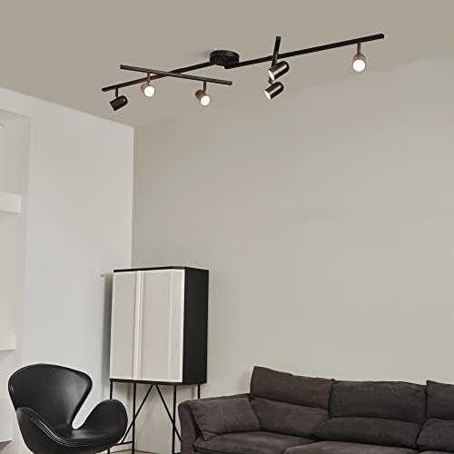 Super Bright 6-Light LED Track Lighting - Matte Black