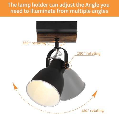 KEESFU farmhouse flush mount ceiling light with rotatable light head