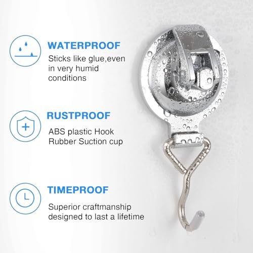 Heavy Duty Vacuum Wreath Hook Silver 2-Pack 13 lbs Max Load