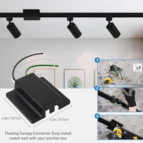 Hiiglxii 4-Light LED Track Lighting Kit for Ceiling Spot Lights