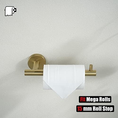 JQK 5-Piece Bathroom Hardware Set Brass Gold