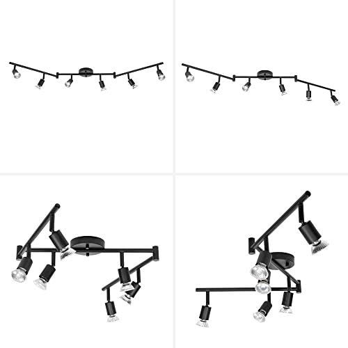 Globe Electric Payton 6-Foldable Track Lighting Matte Black - Modern Easy to Install