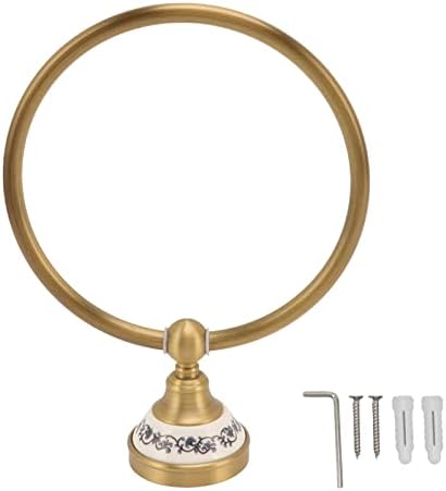 Antique Brass Towel Holder Wall-Mounted Space-Saving