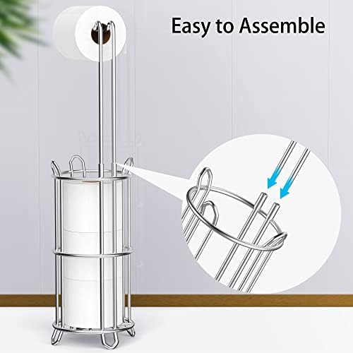 Meangood Toilet Paper Holder Stand with Silver Mega Rolls Dispenser