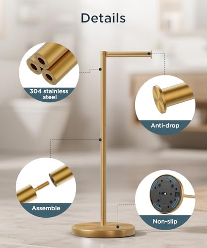 FORIOUS Modern Freestanding Tissue Roll Holder for Your Bathroom