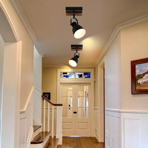 KEESFU farmhouse flush mount ceiling light with rotatable light head