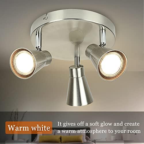 3-Light Ceiling Spotlight with Brushed Nickel Finish - DINGLILIGHTING