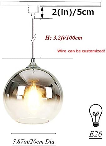 Dimmable Globe Pendant Light with Chrome Shade