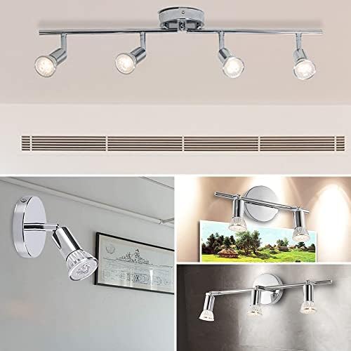 KISUFU Track Lighting Kit 24W 4 Head Foldable Ceiling Spotlight
