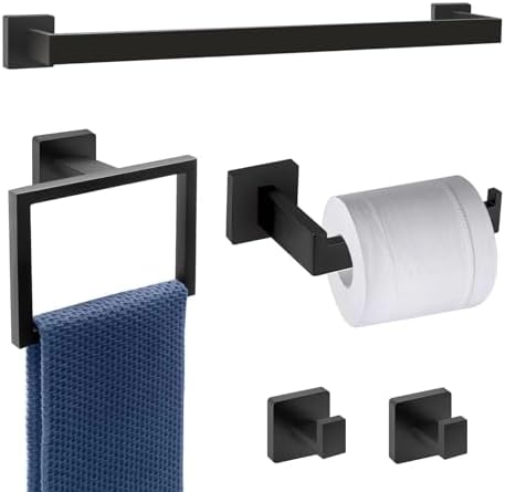 Dorudon atrox 5-Piece Black Towel Bar Set