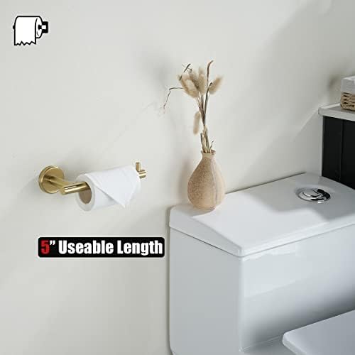 JQK 5-Piece Bathroom Hardware Set Brass Gold