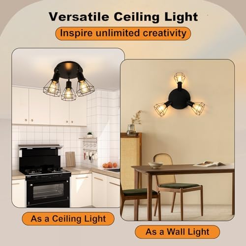 3-Light Track Lighting - Modern Industrial Ceiling Kit