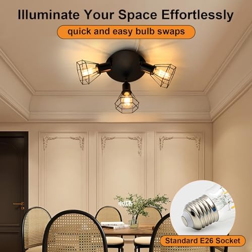 3-Light Track Lighting - Modern Industrial Ceiling Kit