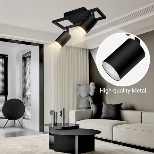 BoostArea 2-Light Track Lighting Fixtures Matte Black Complete Kit
