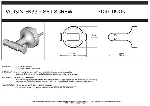MAX35-SN MAXted Towel Hook 1-Piece Brushed Nickel Premium Durable