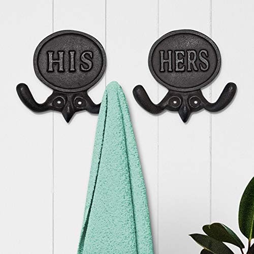 Two Rustic Mr Mrs Farmhouse Towel Hooks for Your Bathroom