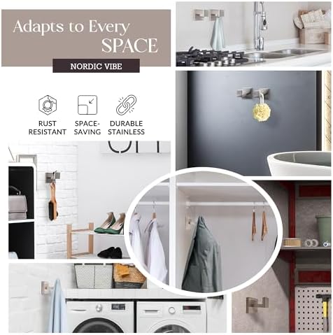 Luxury Brushed Nickel Towel Robe Hangers for Home Kitchen