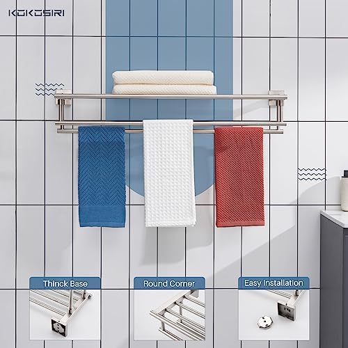 Sturdy 32-inch Towel Bar with Brushed Nickel for Home Bathroom Use