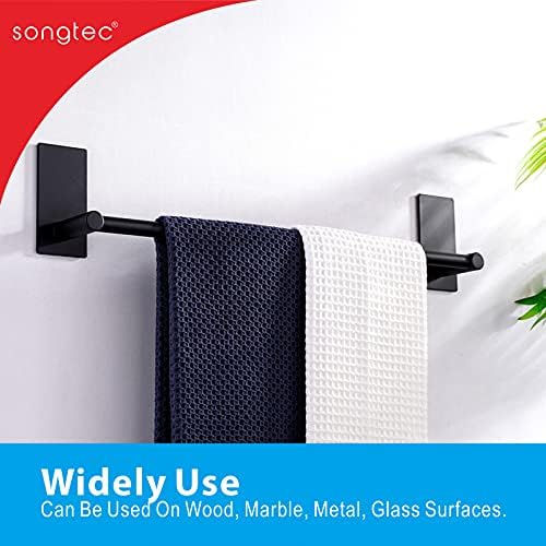 Songtec Adhesive Bath Towel Bar 24-Inch Black
