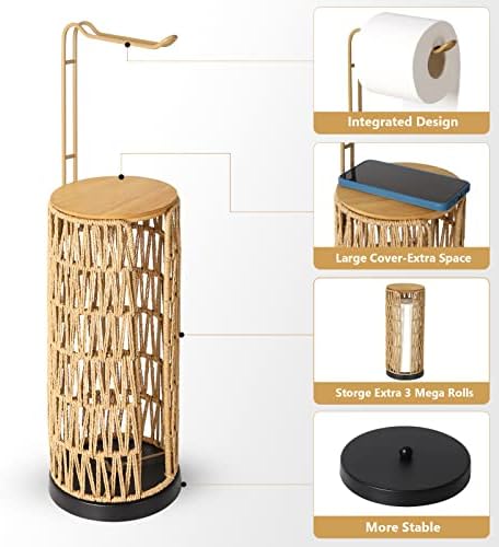 Trongee Freestanding Toilet Paper Holder with Storage