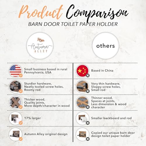 autumn alley rustic barn door toilet paper holder