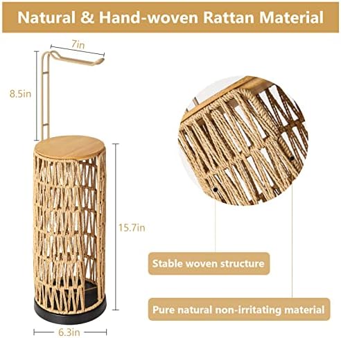 Trongee Freestanding Toilet Paper Holder with Storage