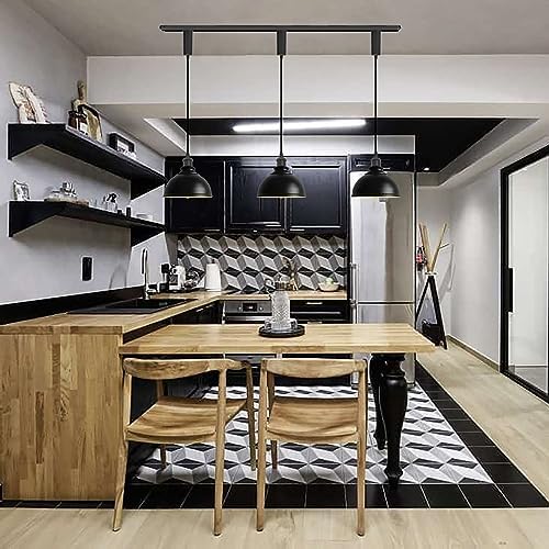 Adjustable Pendant Lighting for Kitchen Dining Black 3-Light Set