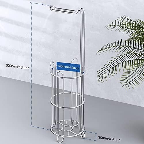 Meangood Toilet Paper Holder Stand with Silver Mega Rolls Dispenser