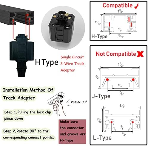 Perfect Retro Lighting E26 Bulb Compatible Universal Track Head