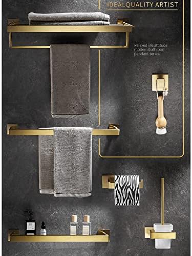 Stainless Steel Brushed Gold Bathroom Towel Bar Rail Rack