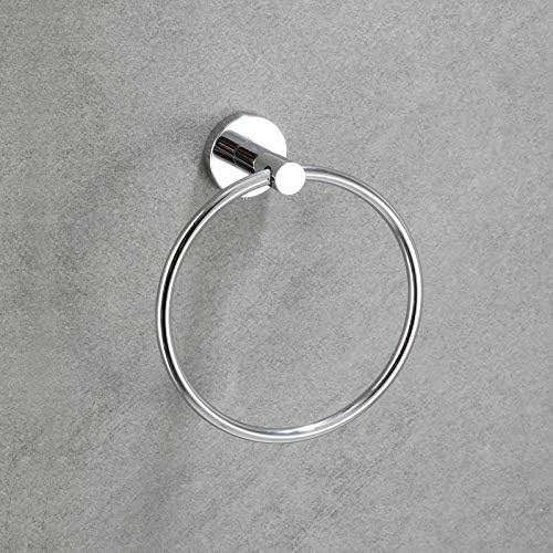 Polished Chrome Towel Ring Set Space-Saving Durable 304 Steel