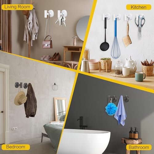 MDVora 2-Pack White Towel Hooks Space-Saving Wall-Mounted Design