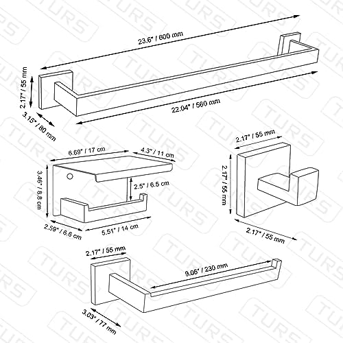 TURS 4-Piece Bath Towel Bar Set for Modern Bath Design