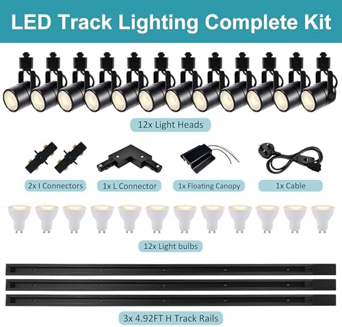 Dimmable GU10 Track Lighting Kit 12-Piece