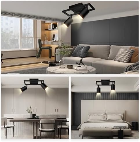 BoostArea 2-Light Track Lighting Fixtures Matte Black Complete Kit