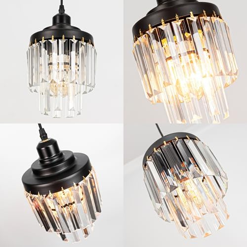 Adjustable Crystal Pendant with Remote Dimmer